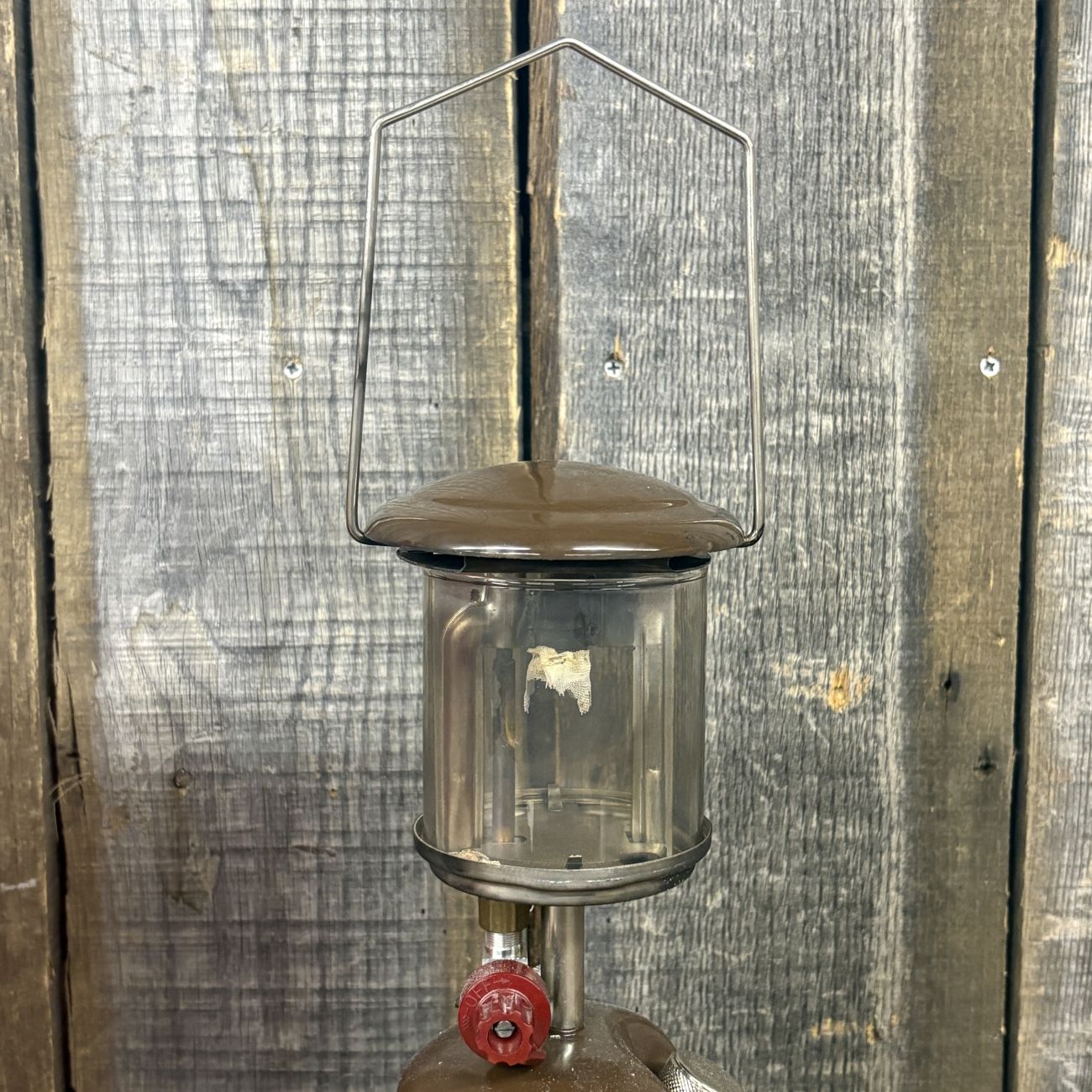 Vintage Coleman Peak 1 Model 222 Lantern with Red Carrying Case