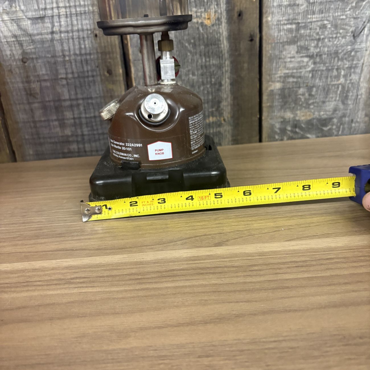 Vintage Coleman Peak 1 Model 222 Lantern with Red Carrying Case
