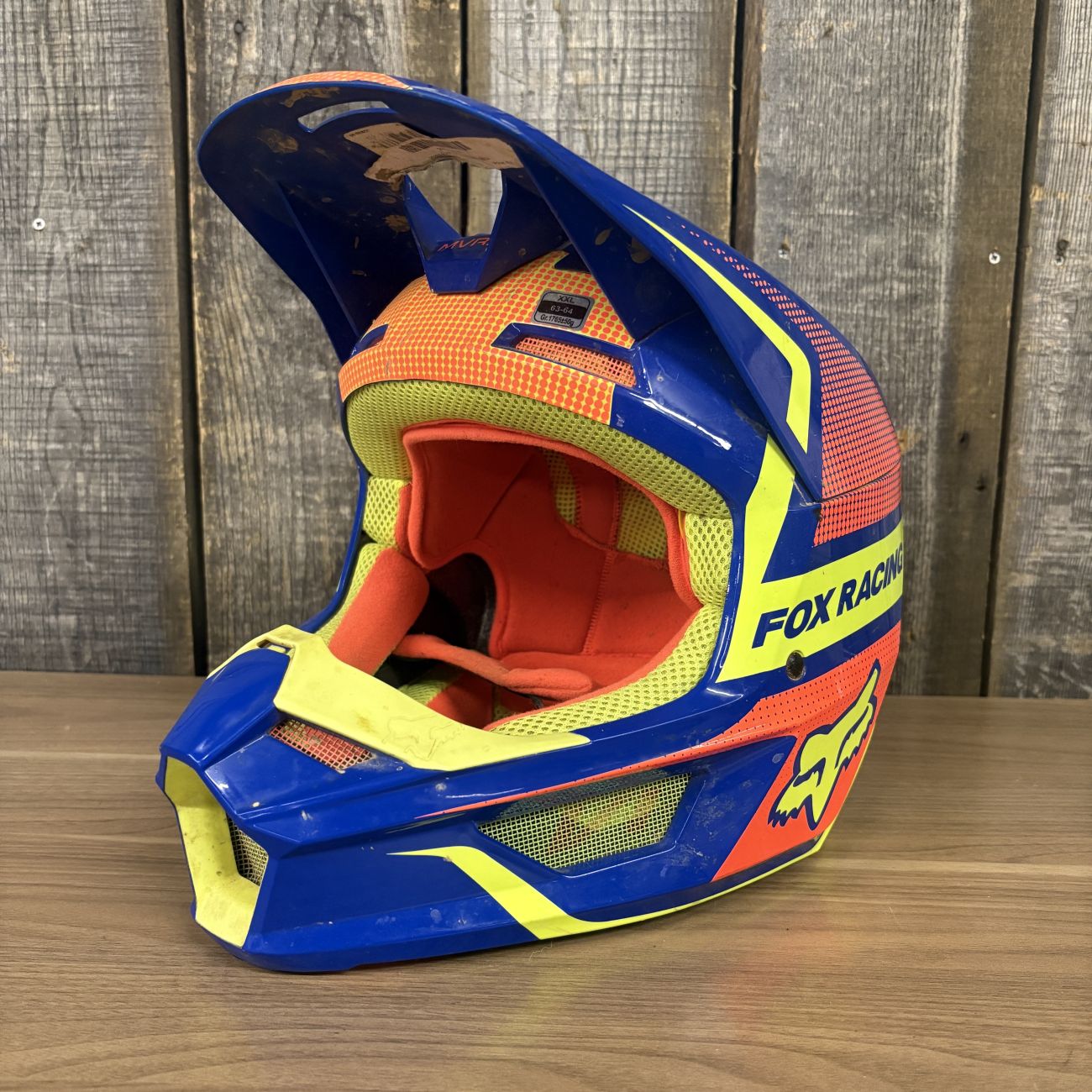 Fox Racing V1 Oktiv MIPS Motocross Helmet Size XXL Blue and Yellow