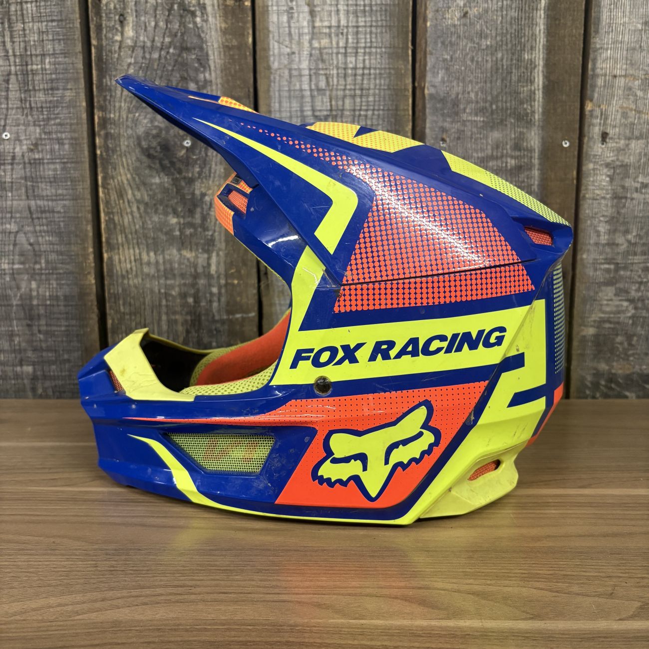 Fox Racing V1 Oktiv MIPS Motocross Helmet Size XXL Blue and Yellow