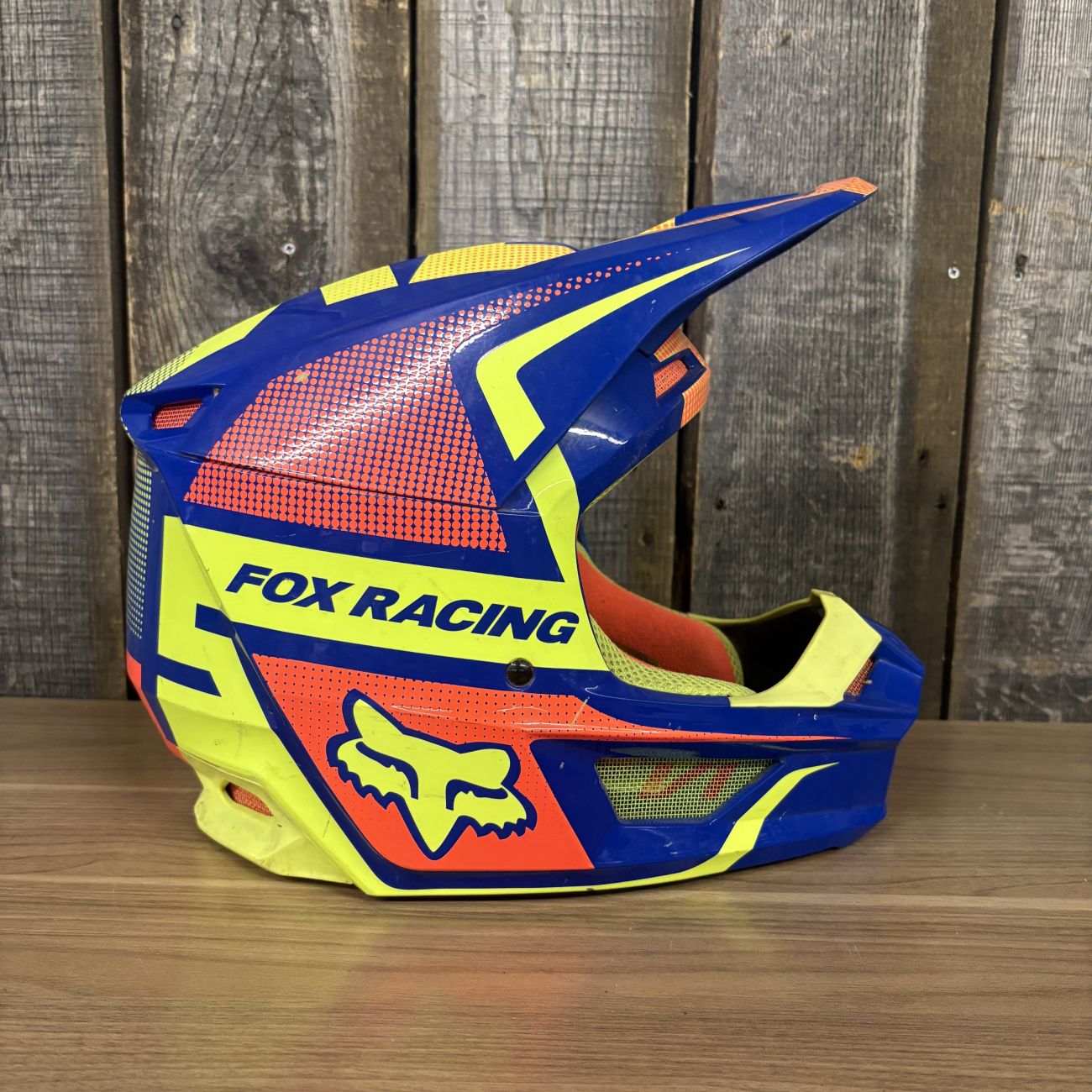 Fox Racing V1 Oktiv MIPS Motocross Helmet Size XXL Blue and Yellow