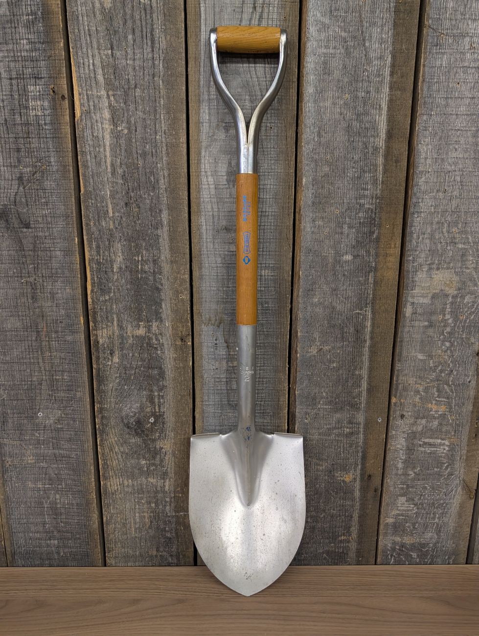 Vintage Blue Grass Brand Round-Point Digging Shovel with D-Handle