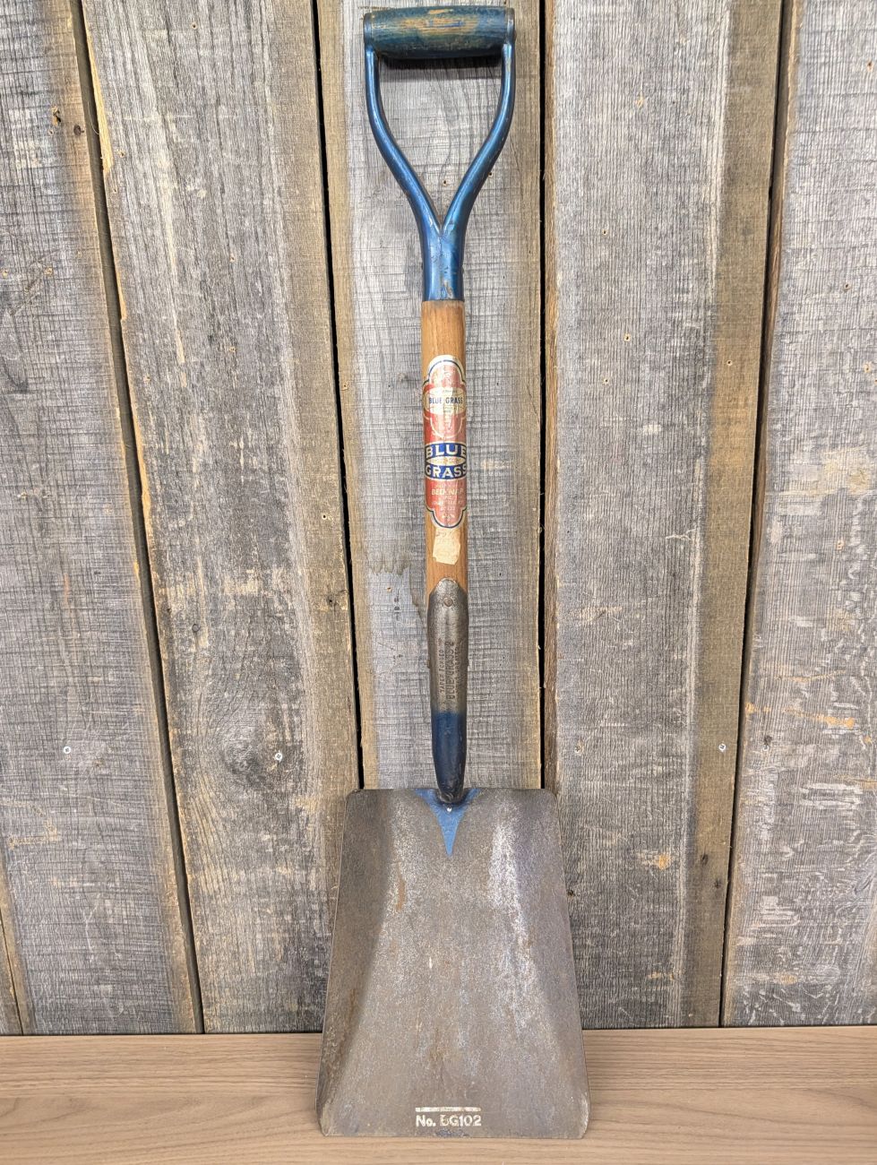 Vintage Blue Grass No. BG102 D-Handle Square Point Shovel by Belknap Inc.