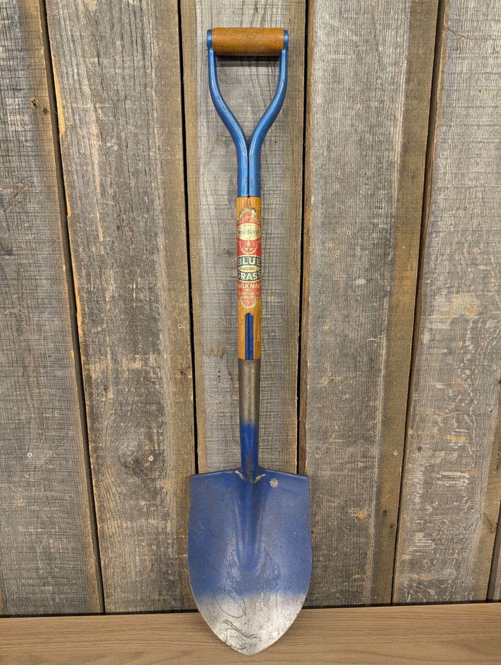 Vintage Blue Grass Belknap Inc. Round Point Shovel with D-Handle