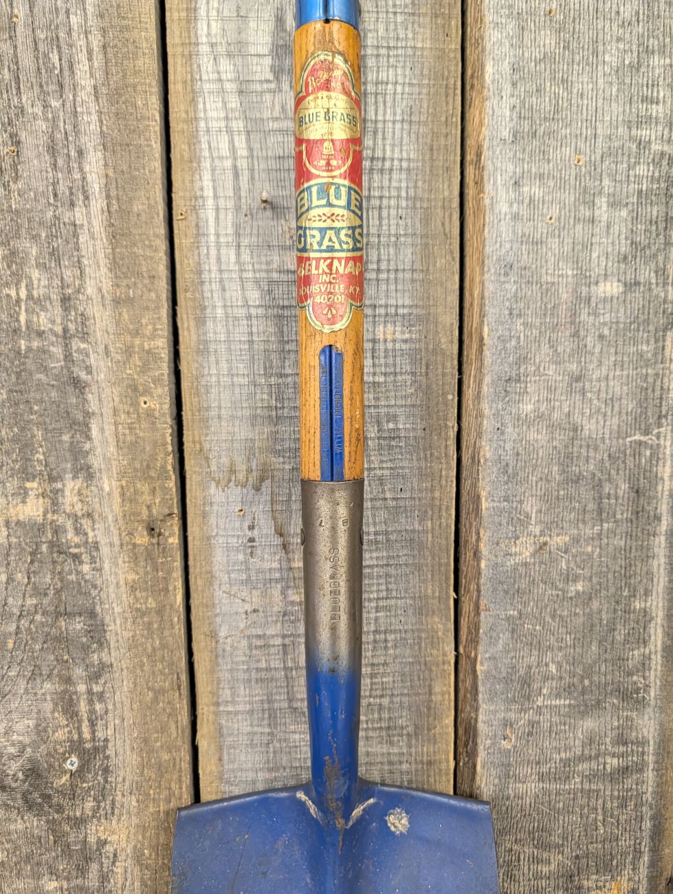 Vintage Blue Grass Belknap Inc. Round Point Shovel with D-Handle