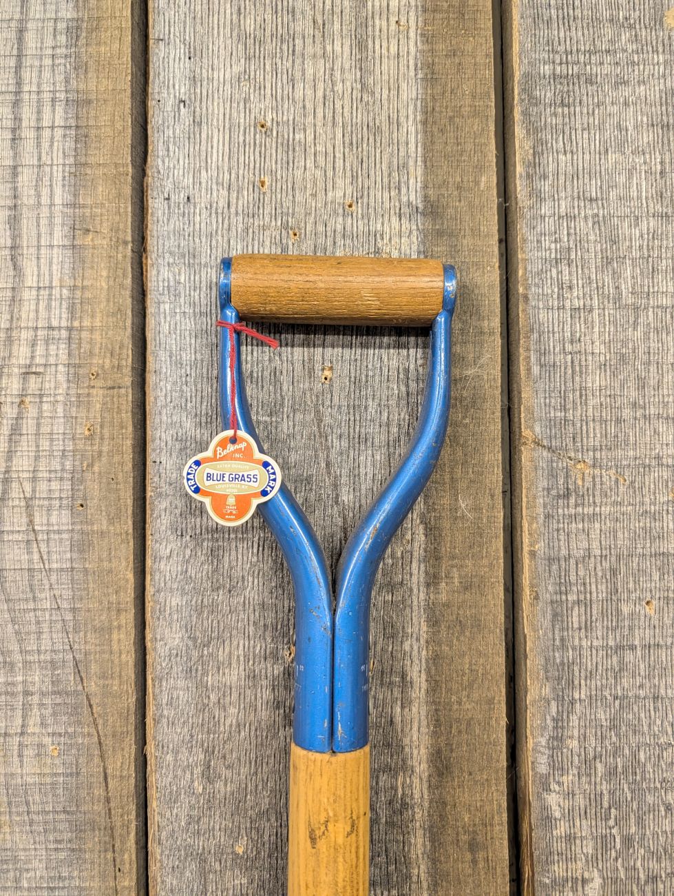 Belknap Blue Grass Vintage Forged Steel Four-Tine Digging Fork with D-Handle