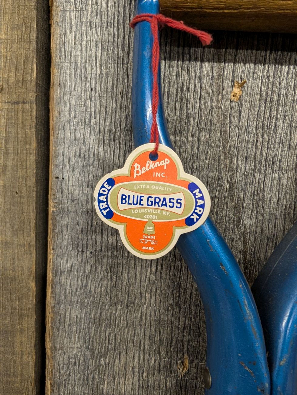 Belknap Blue Grass Vintage Forged Steel Four-Tine Digging Fork with D-Handle