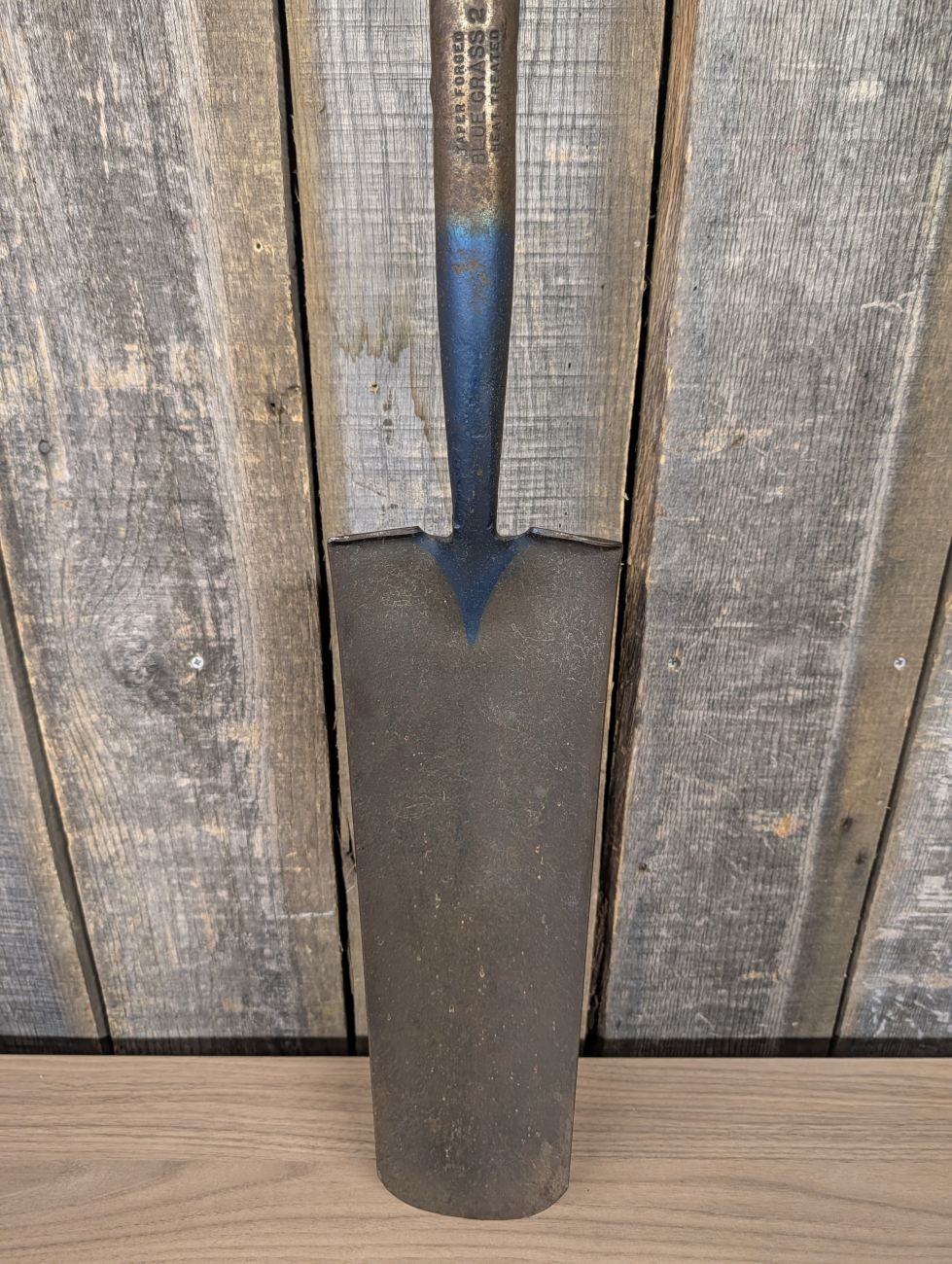 Vintage Belknap Blue Grass True Temper Taper Forged D-Handle Drain Spade