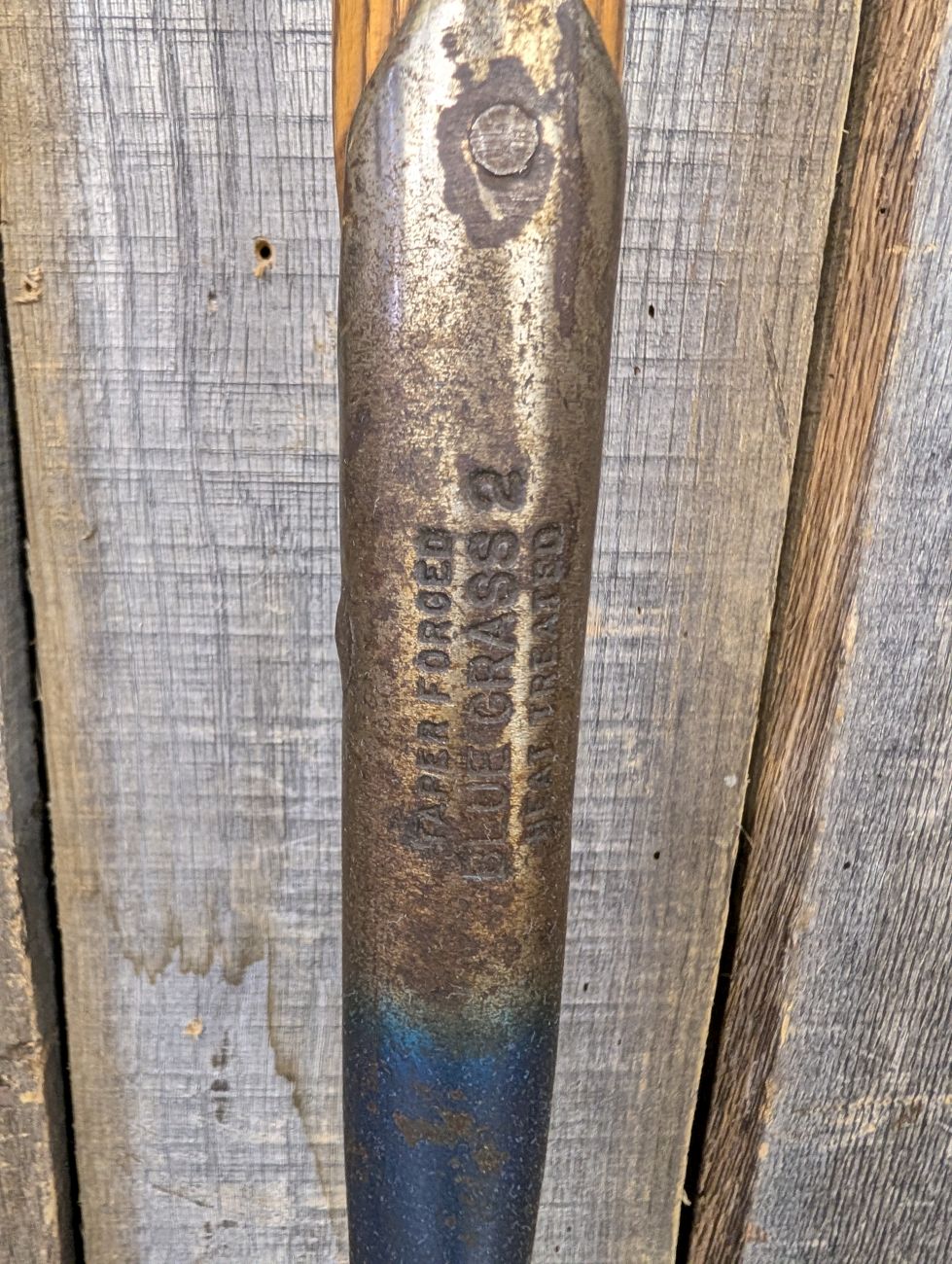 Vintage Belknap Blue Grass True Temper Taper Forged D-Handle Drain Spade