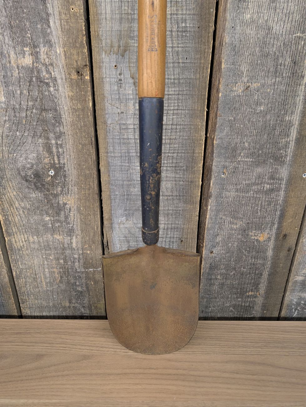 Vintage Belknap Blue Grass D-Handle Steel Digging Shovel