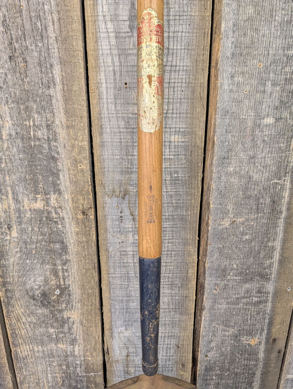 Vintage Belknap Blue Grass D-Handle Steel Digging Shovel