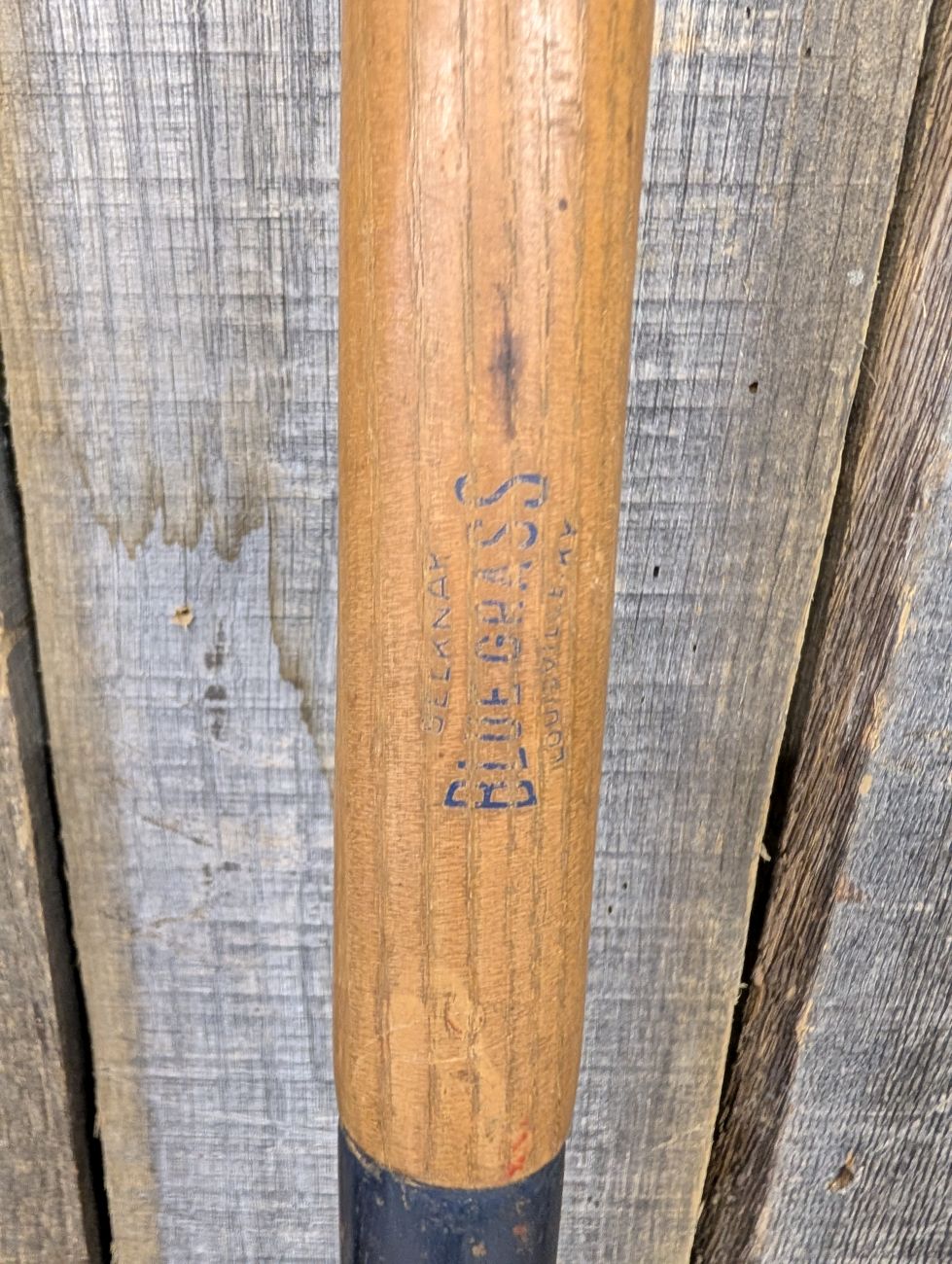 Vintage Belknap Blue Grass D-Handle Steel Digging Shovel