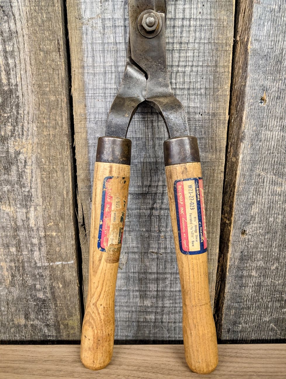Belknap Inc Forged Steel 9.5 Inch Hedge Shears with Wooden Repair Handles