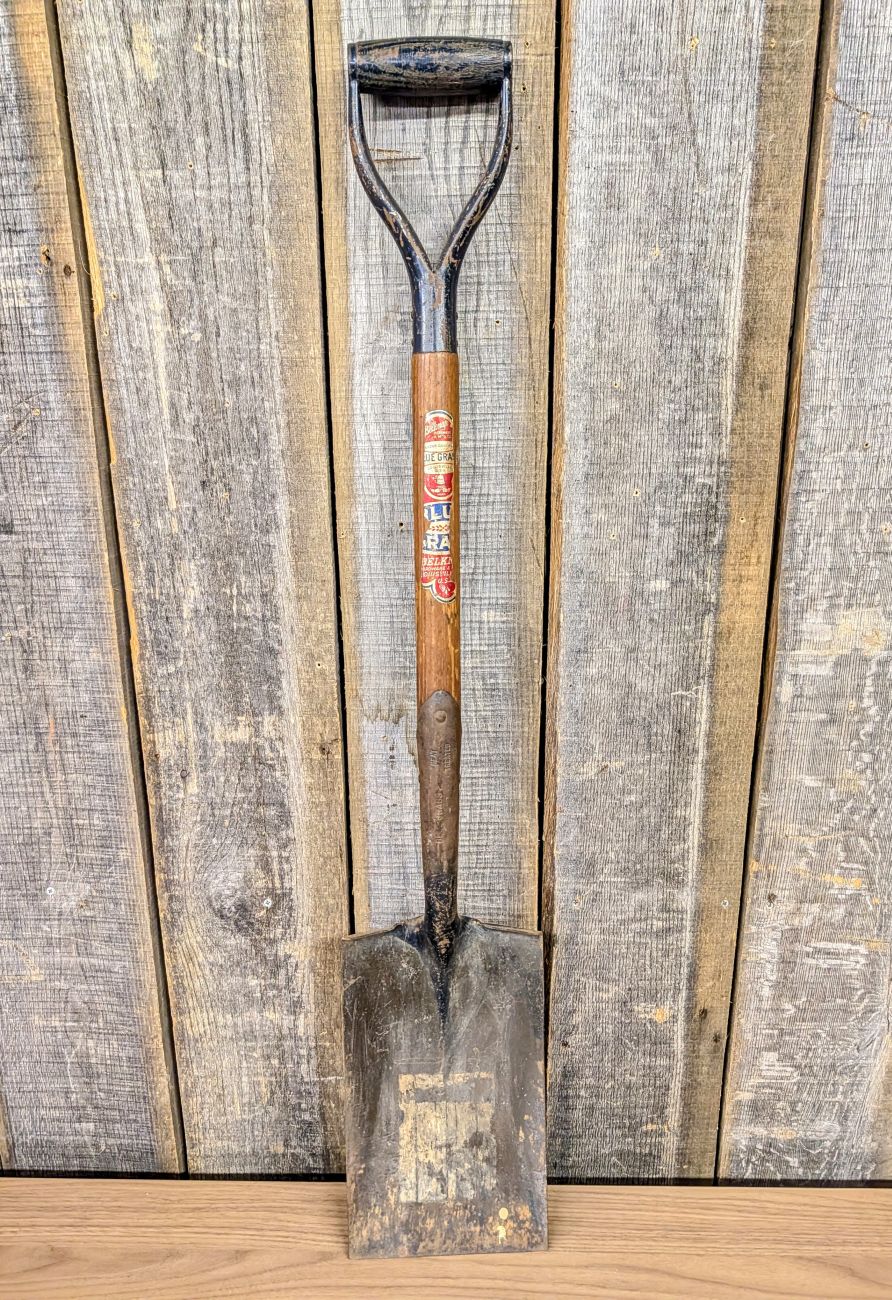 Vintage Belknap Blue Grass Number 2 Square Point D-Handle Shovel
