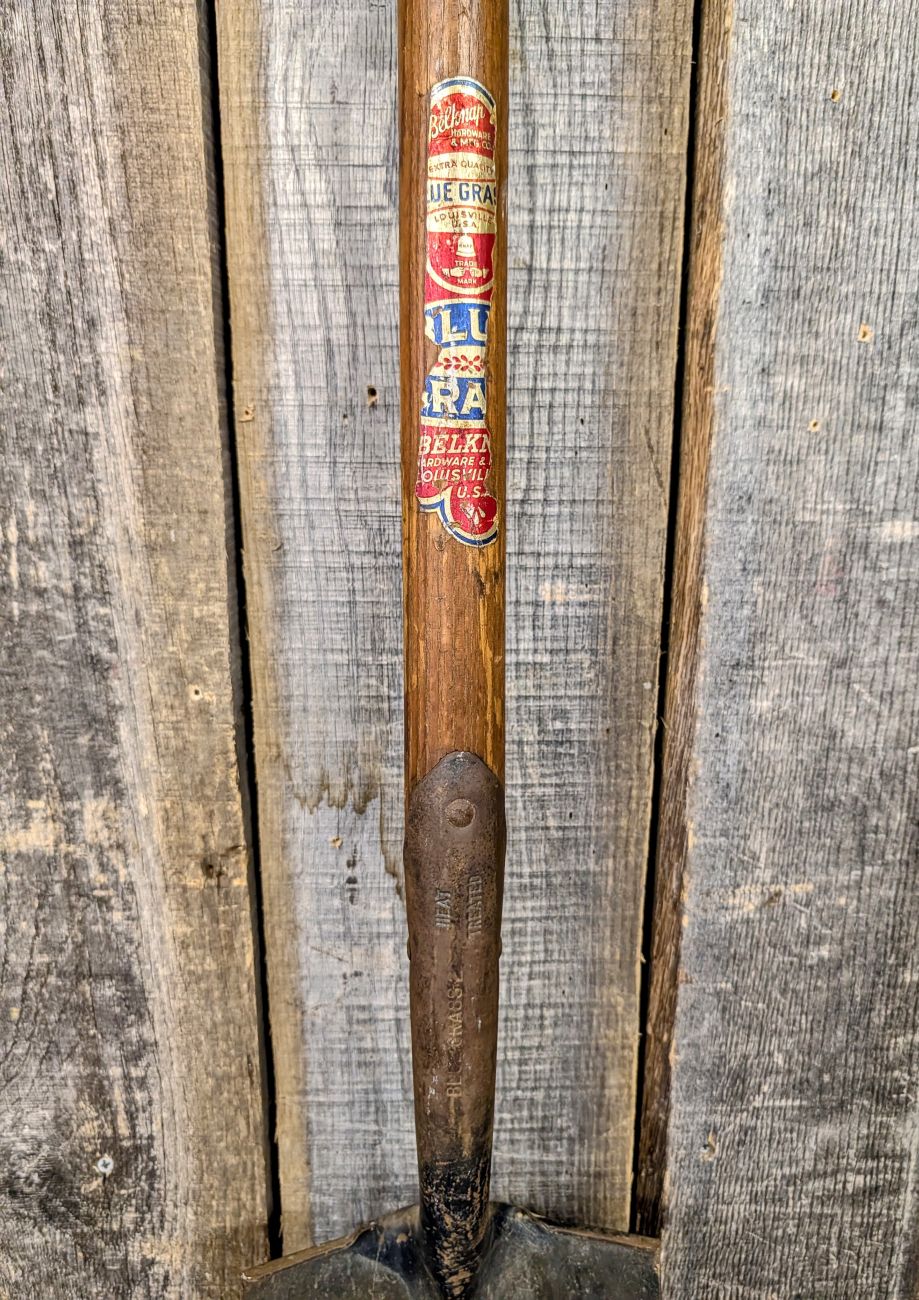 Vintage Belknap Blue Grass Number 2 Square Point D-Handle Shovel