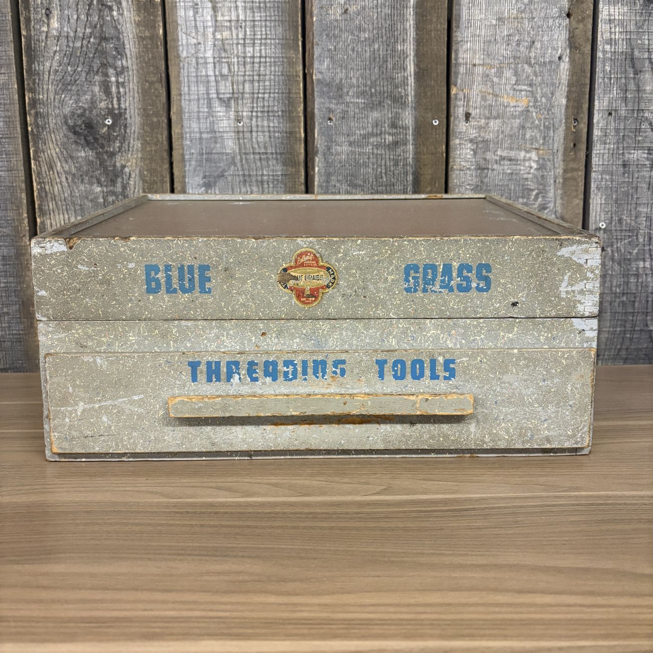 Vintage Belknap Blue Grass Tap and Die Threading Tool Set in a Wooden Display Chest