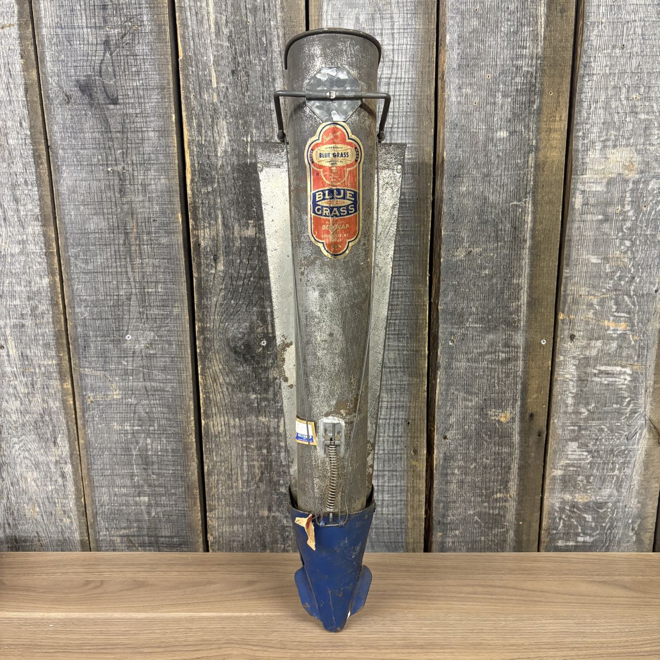 Vintage Blue Grass Belknap Inc. Galvanized Hand Seed and Fertilizer Planter