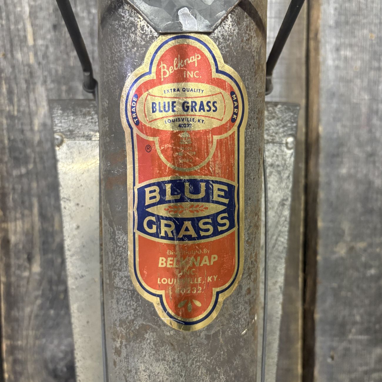 Vintage Blue Grass Belknap Inc. Galvanized Hand Seed and Fertilizer Planter