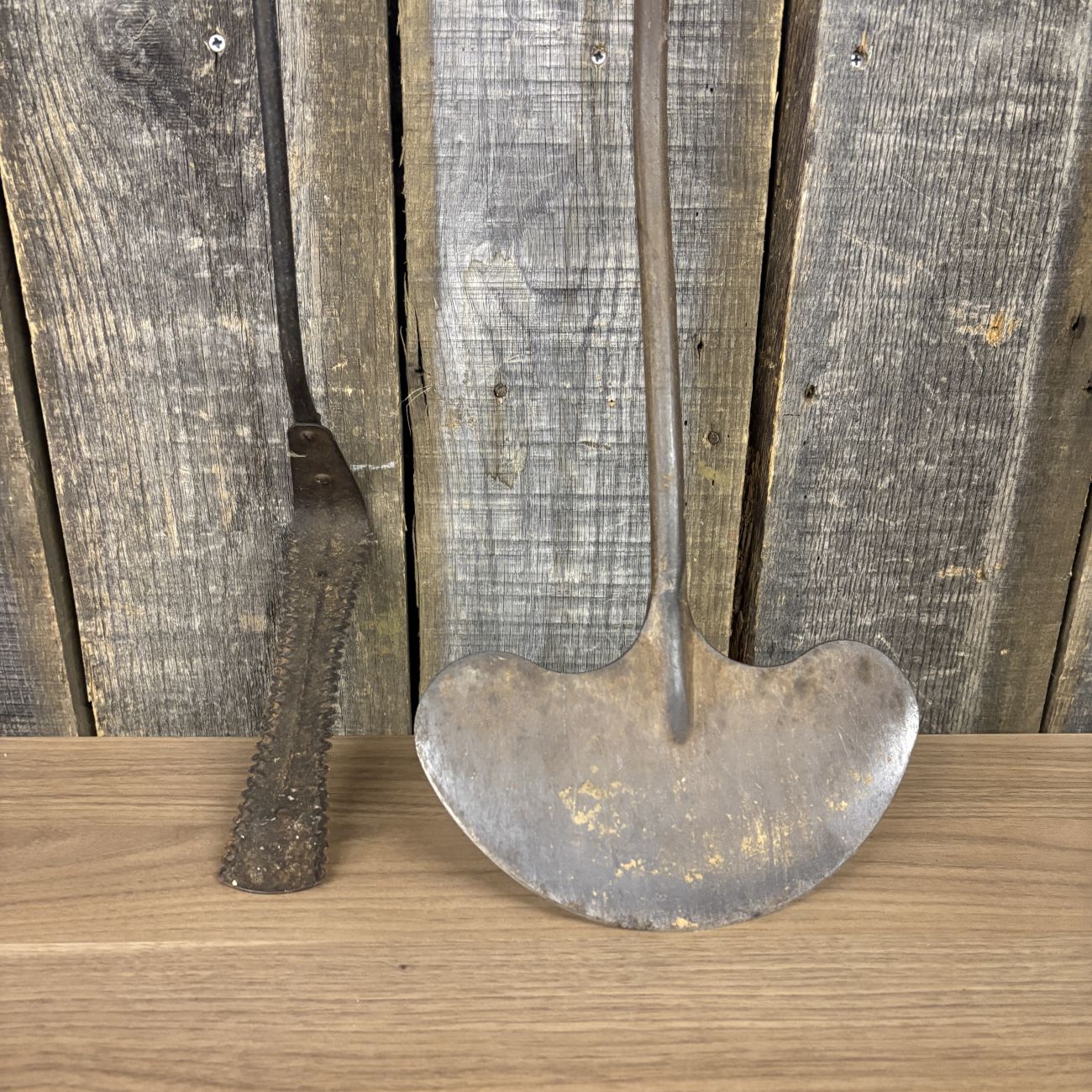 Two Antique Blue Grass Brand Agricultural Hand Tools
