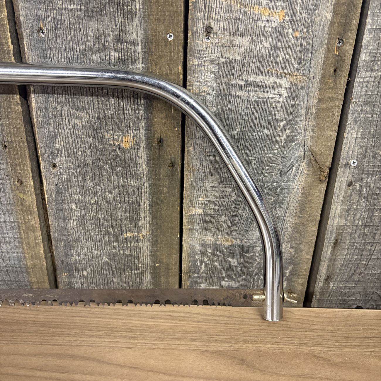 A Trio of Vintage Manual Garden Tools Including a Belknap Blue Grass Bow Saw