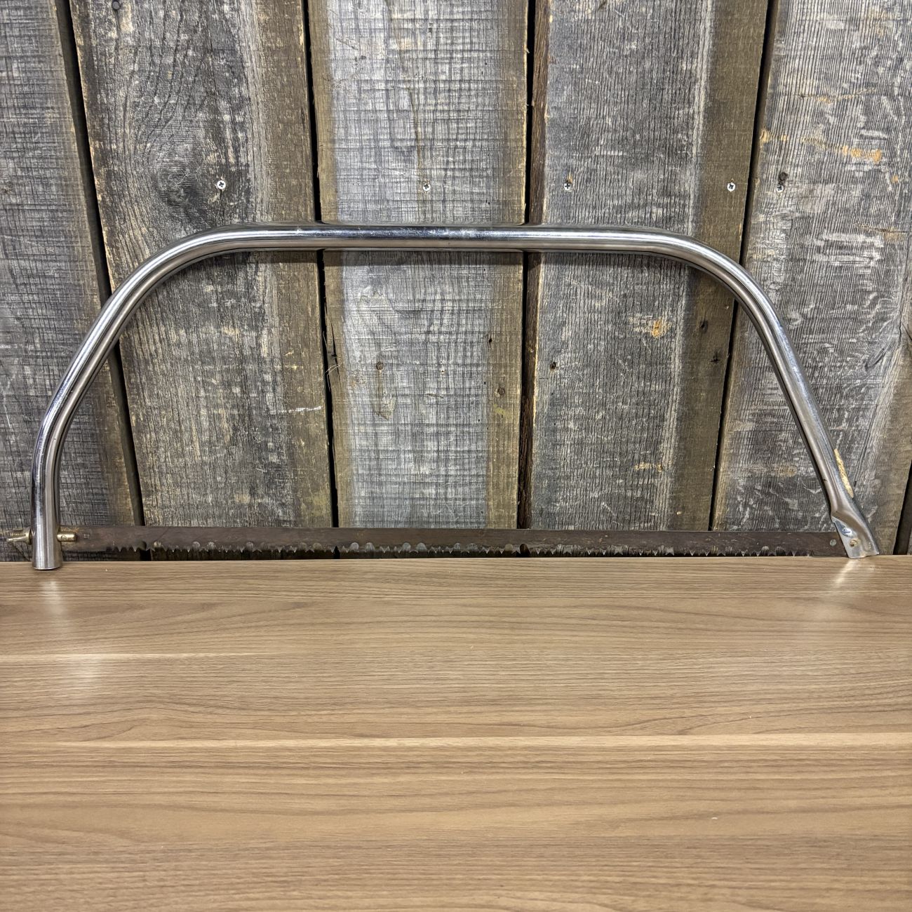 A Trio of Vintage Manual Garden Tools Including a Belknap Blue Grass Bow Saw