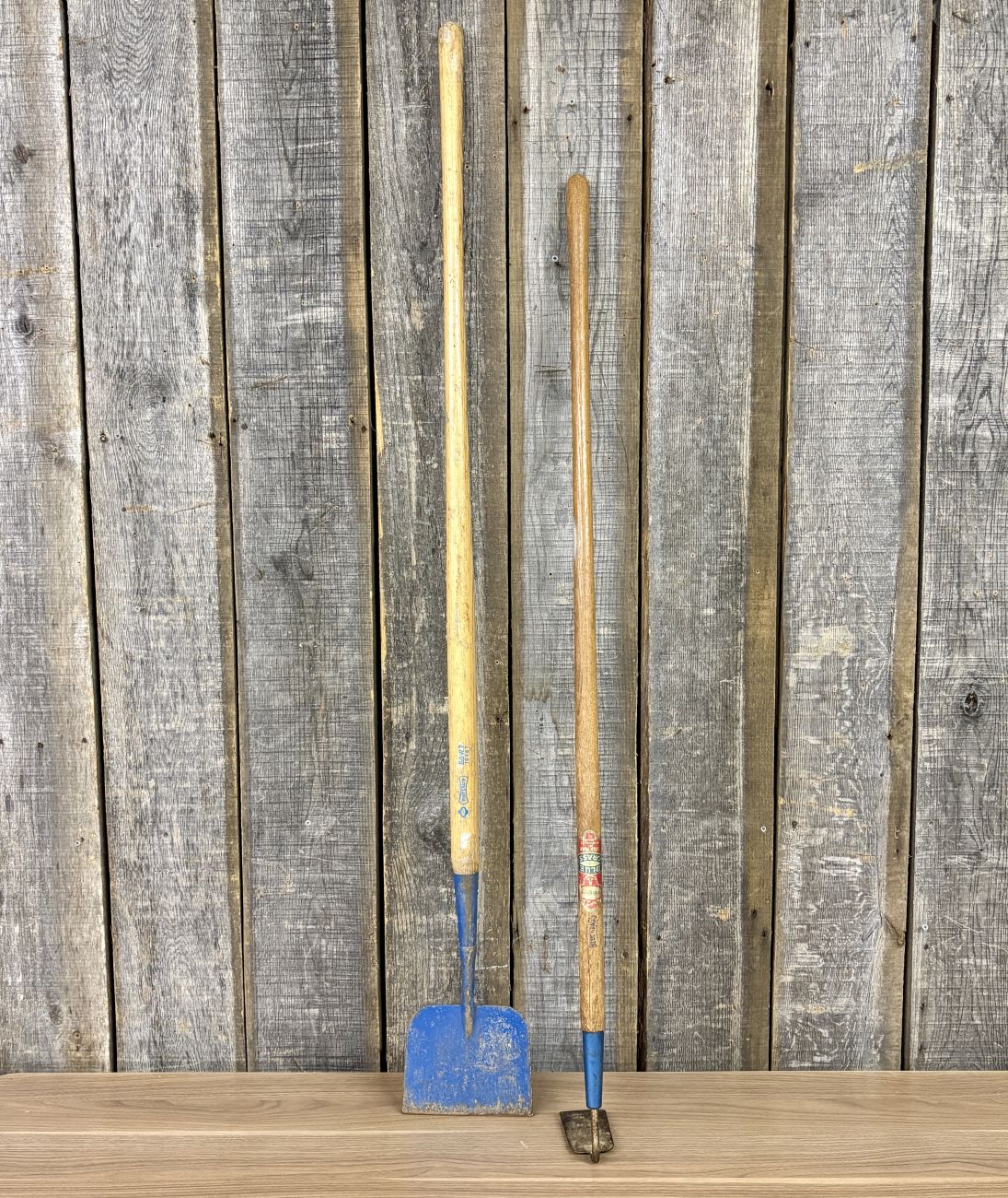 A Pair of Vintage Belknap Blue Grass Long-Handled Garden Tools