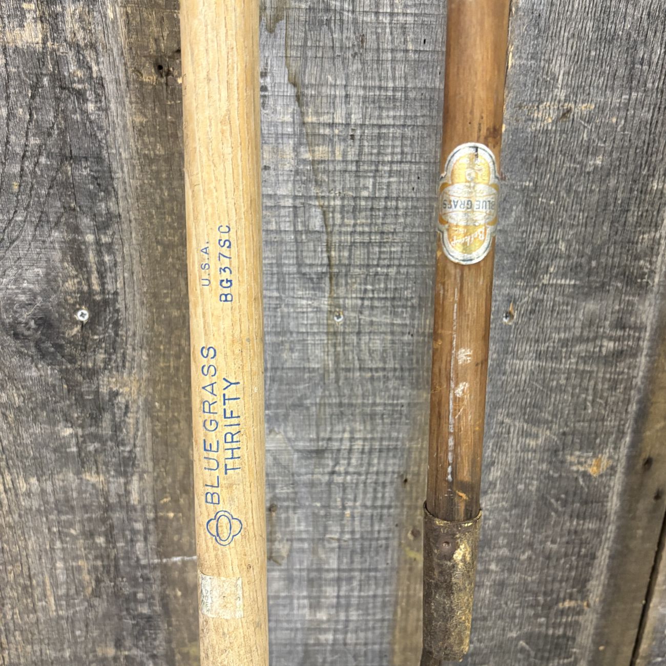 Two Vintage Belknap Blue Grass Garden Hoes