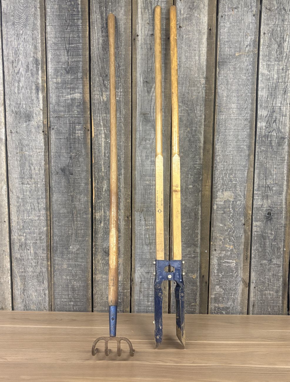 Two Vintage Blue Grass Brand Garden Tools by Belknap Hardware and Manufacturing Co.