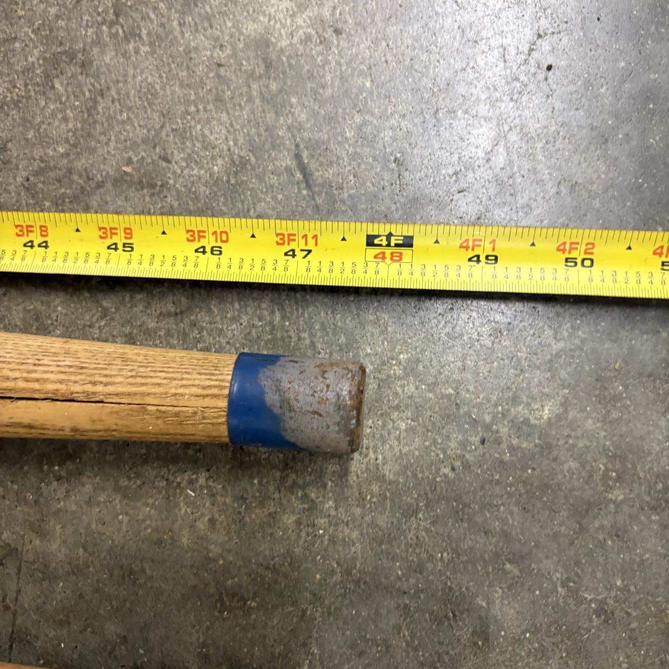 A Group of Four Vintage Belknap and Blue Grass Wooden Replacement Tool Handles