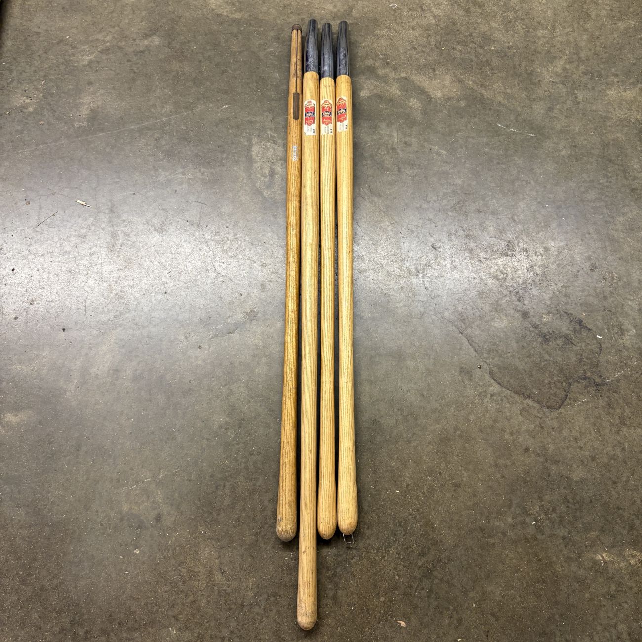 Four Vintage Belknap Blue Grass Hardwood Replacement Tool Handles