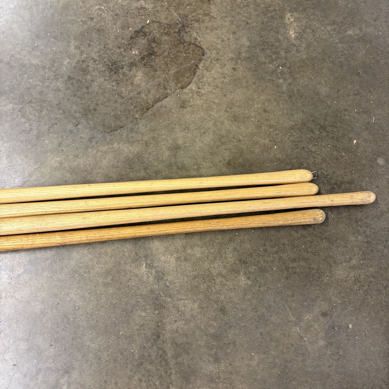 Four Vintage Belknap Blue Grass Hardwood Replacement Tool Handles
