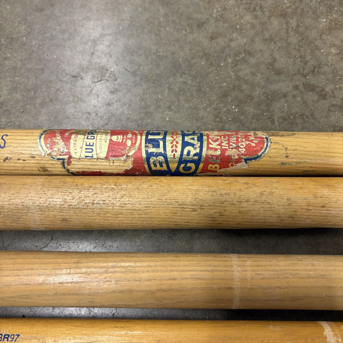 A Group of Belknap Blue Grass and Blue Ribbon Vintage Replacement Tool Handles