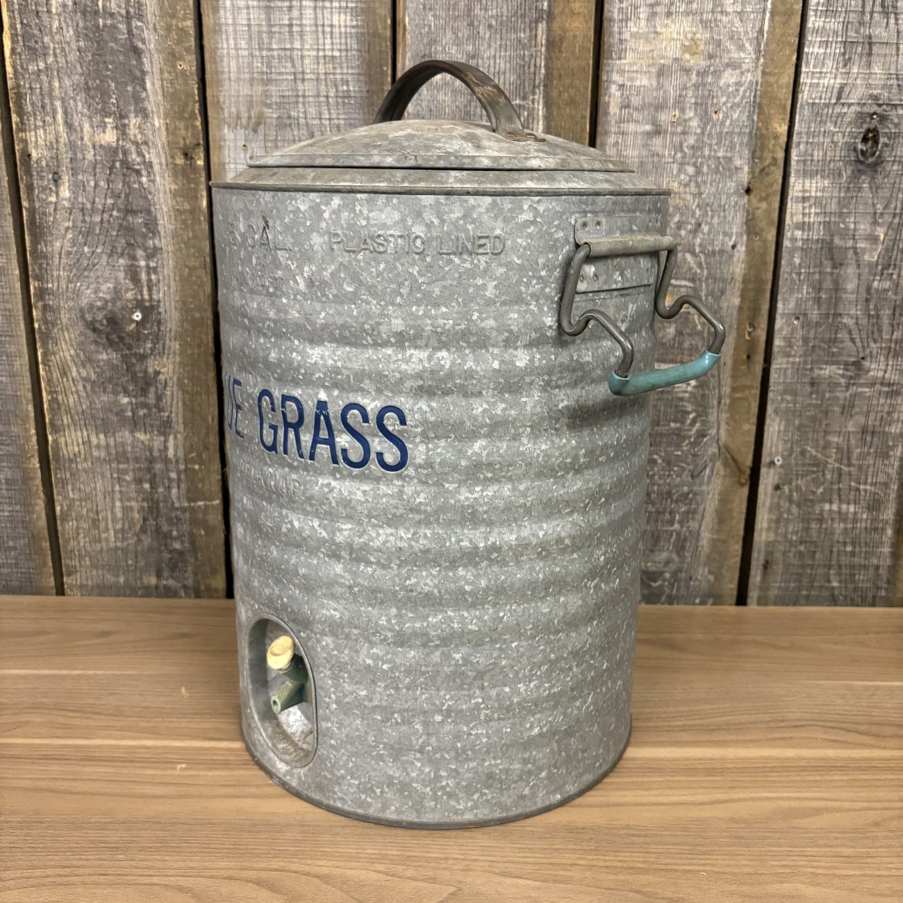 Vintage Belknap Blue Grass 5 Gallon Galvanized Metal Water Cooler