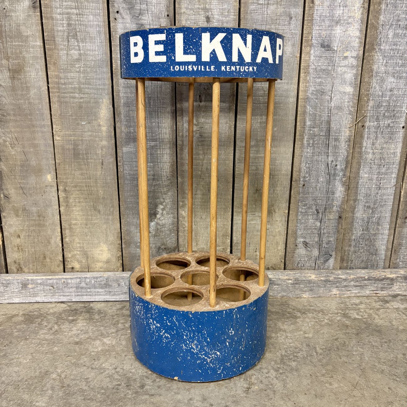 Belknap Hardware and Manufacturing Company Vintage Wooden Retail Display Rack