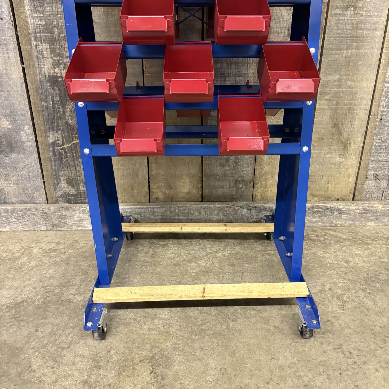 Belknap Blue Grass Vintage Double Sided Rolling Metal Hardware Store Display Rack