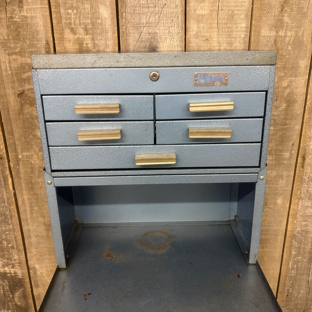 Blue Grass Model 2591 Vintage Three Piece Industrial Rolling Tool Chest Workstation