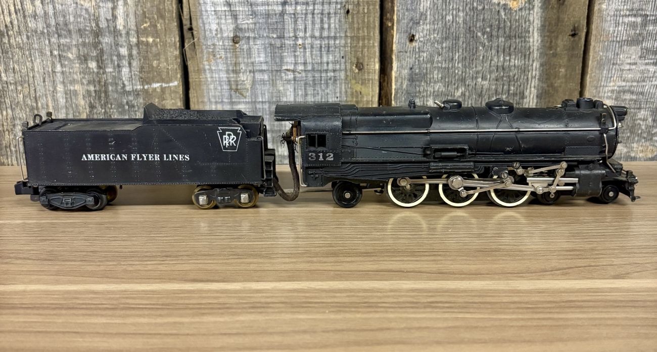 American Flyer S-Gauge 312 Pennsylvania Railroad 4-6-2 K5 Pacific Steam Locomotive and Tender