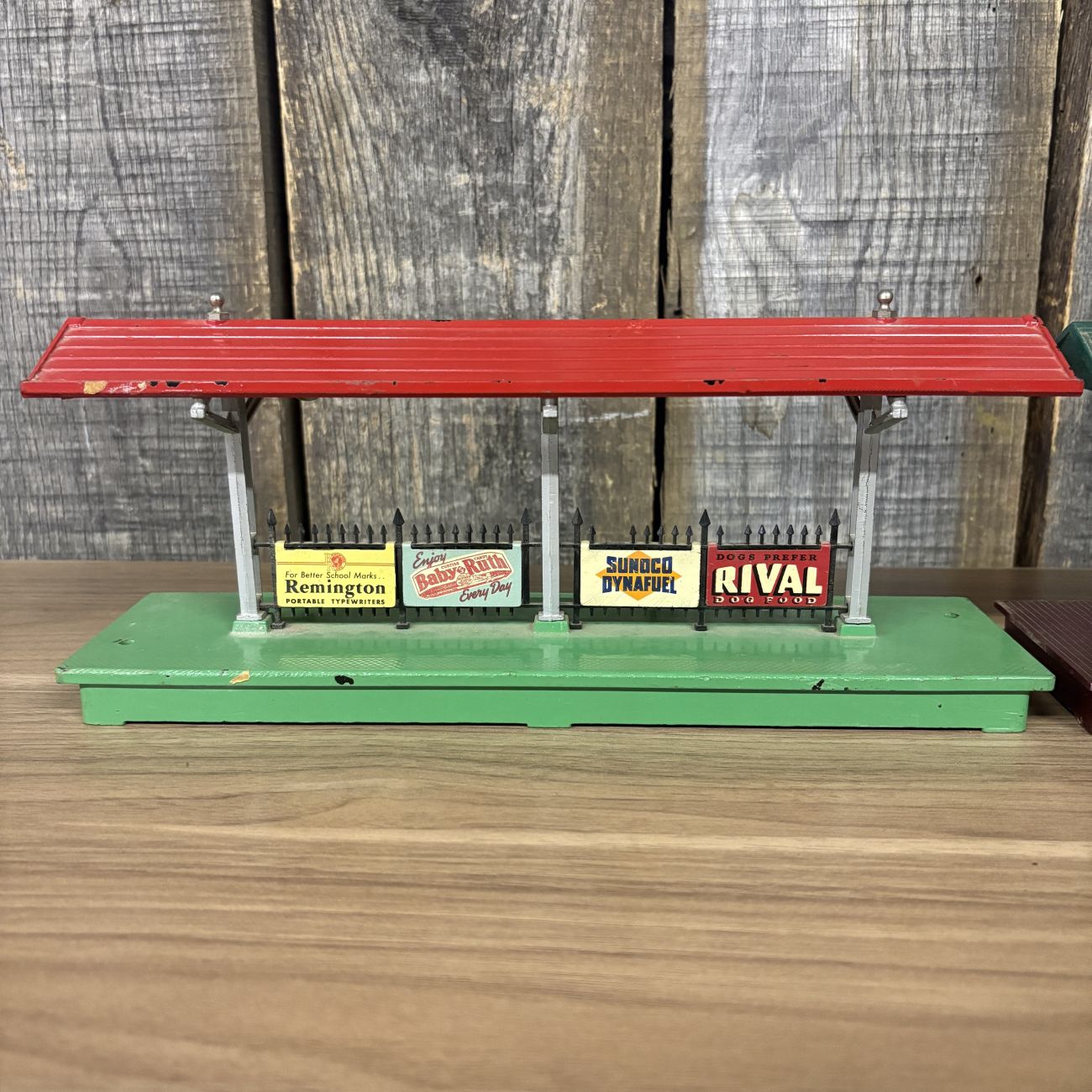 Three Lionel O-Gauge Model Train Station Accessories Including No. 256 Freight Station and No. 156 Station Platforms