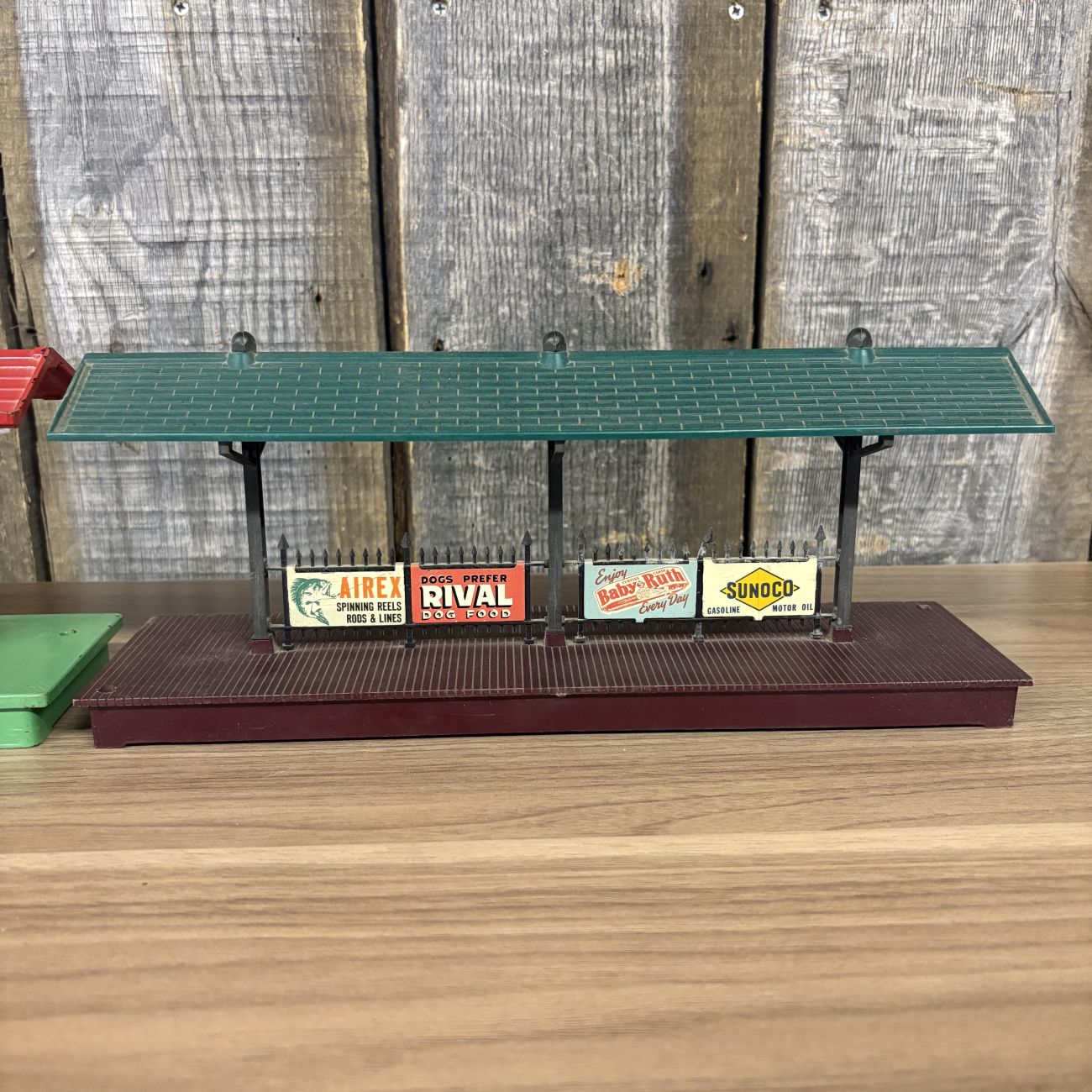 Three Lionel O-Gauge Model Train Station Accessories Including No. 256 Freight Station and No. 156 Station Platforms