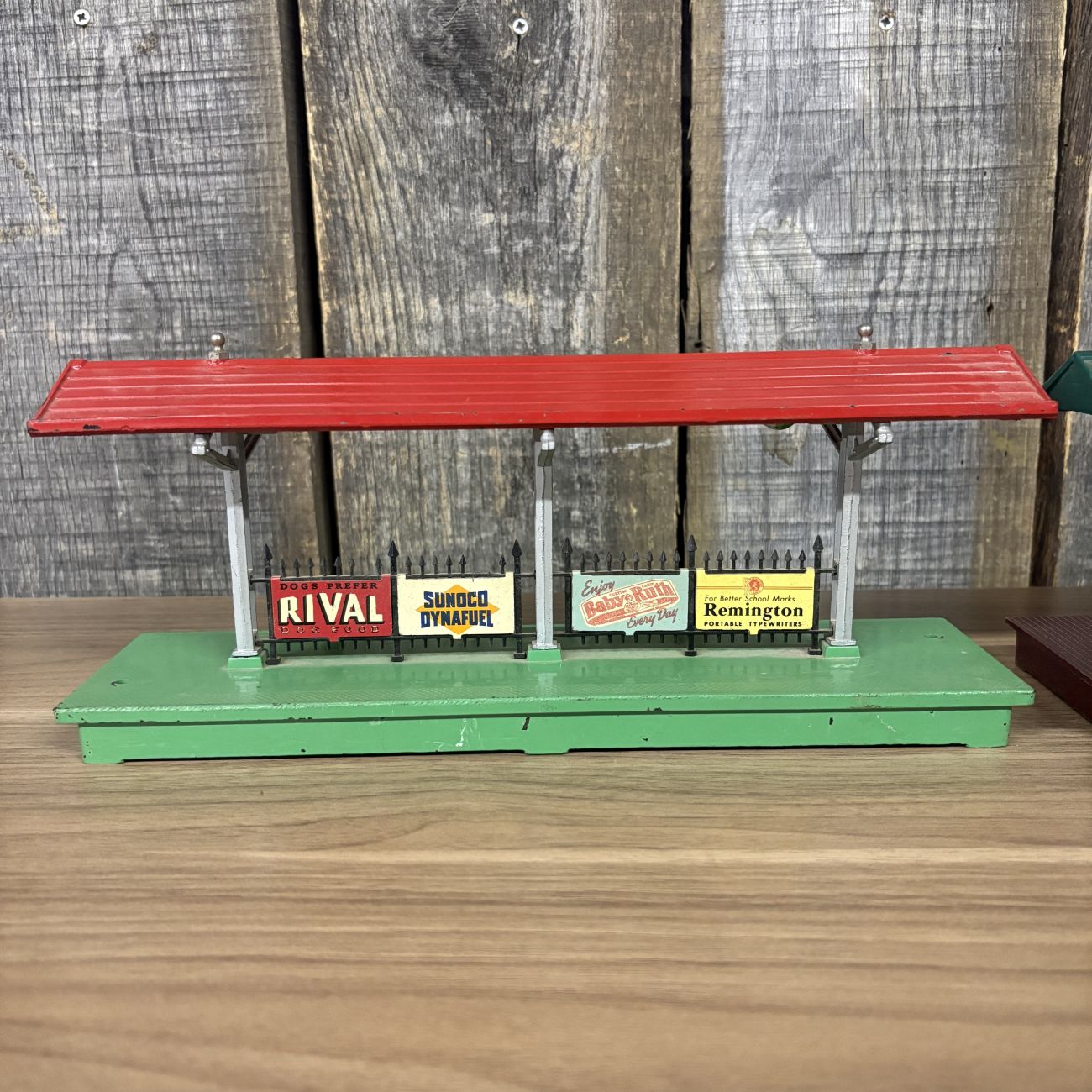 Three Lionel O-Gauge Model Train Station Accessories Including No. 256 Freight Station and No. 156 Station Platforms