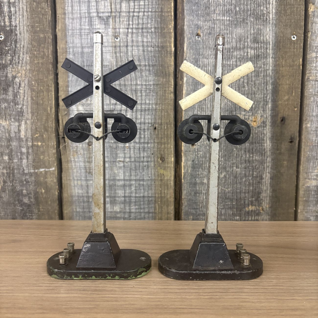 A Group of Vintage Lionel O-Gauge Model Railroad Crossing Accessories