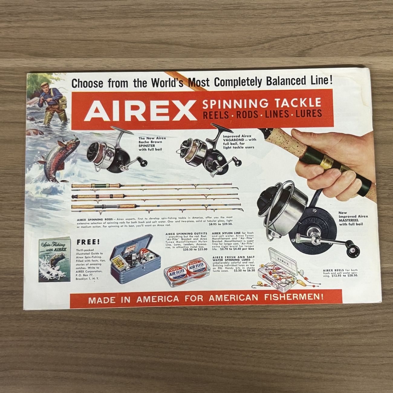 1954 Lionel Trains Consumer Catalog with Airex Fishing Tackle Advertisement