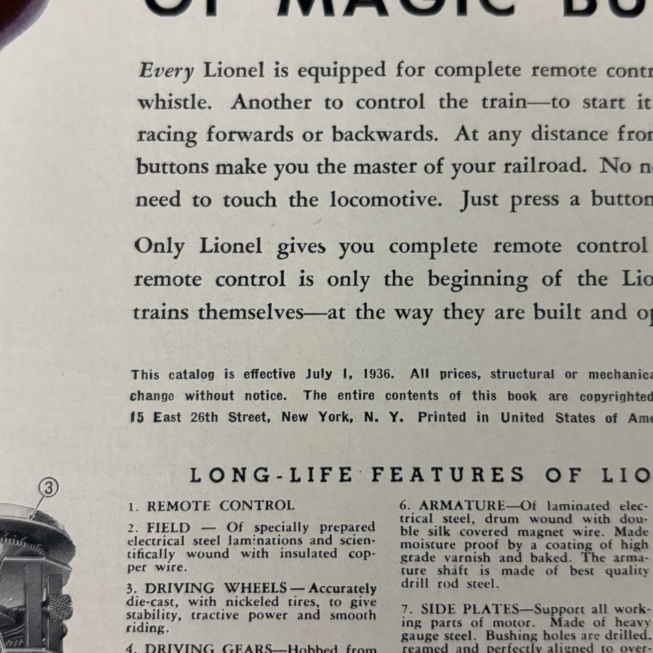 1936 Lionel Model Train Consumer Catalog