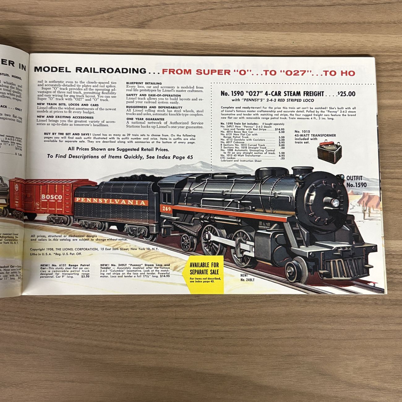 Lionel Corporation. 1958 Lionel O, O27, and HO Model Train Catalog. The Lionel Corporation, 1958.