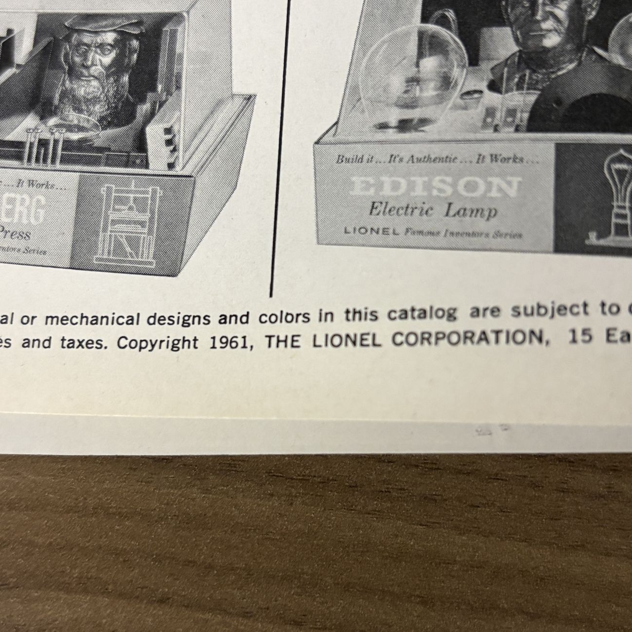 The Lionel Corporation. Lionel 1961: New Science Sets, "O27," HO, Super "O" Train Lines. 1961. Trade Catalog.