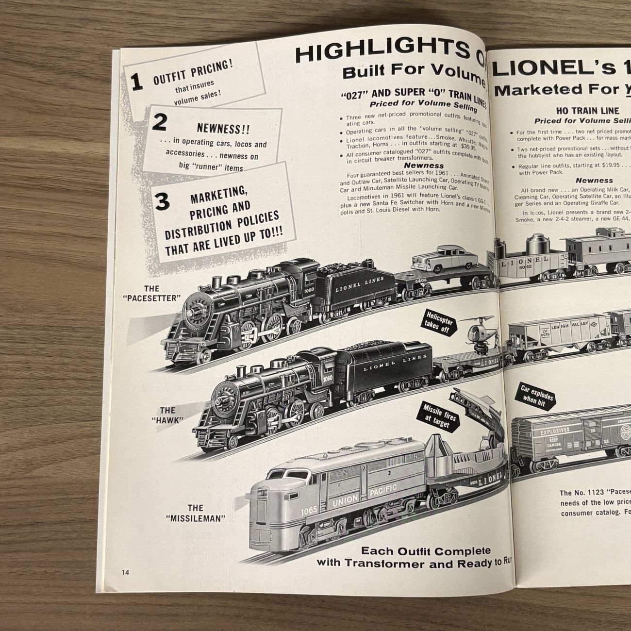 The Lionel Corporation. Lionel 1961: New Science Sets, "O27," HO, Super "O" Train Lines. 1961. Trade Catalog.