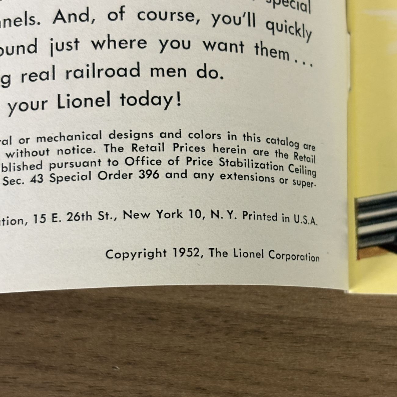 Lionel 1952 Model Train Consumer Product Catalog