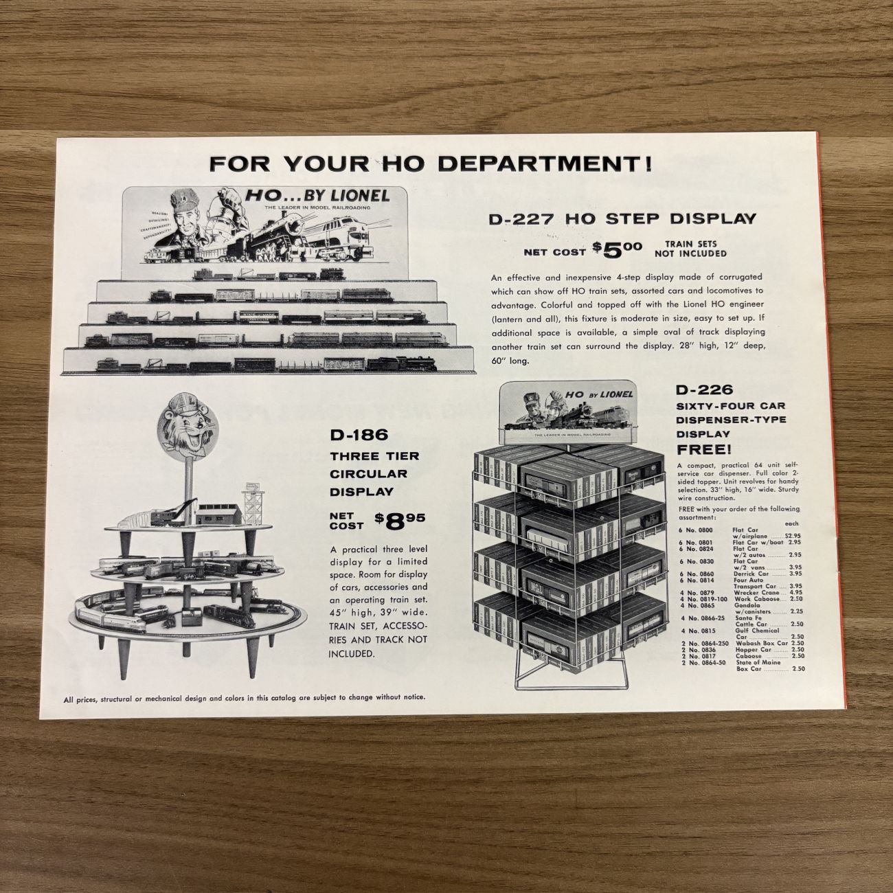 1958 Lionel HO Scale Model Railroading Catalog