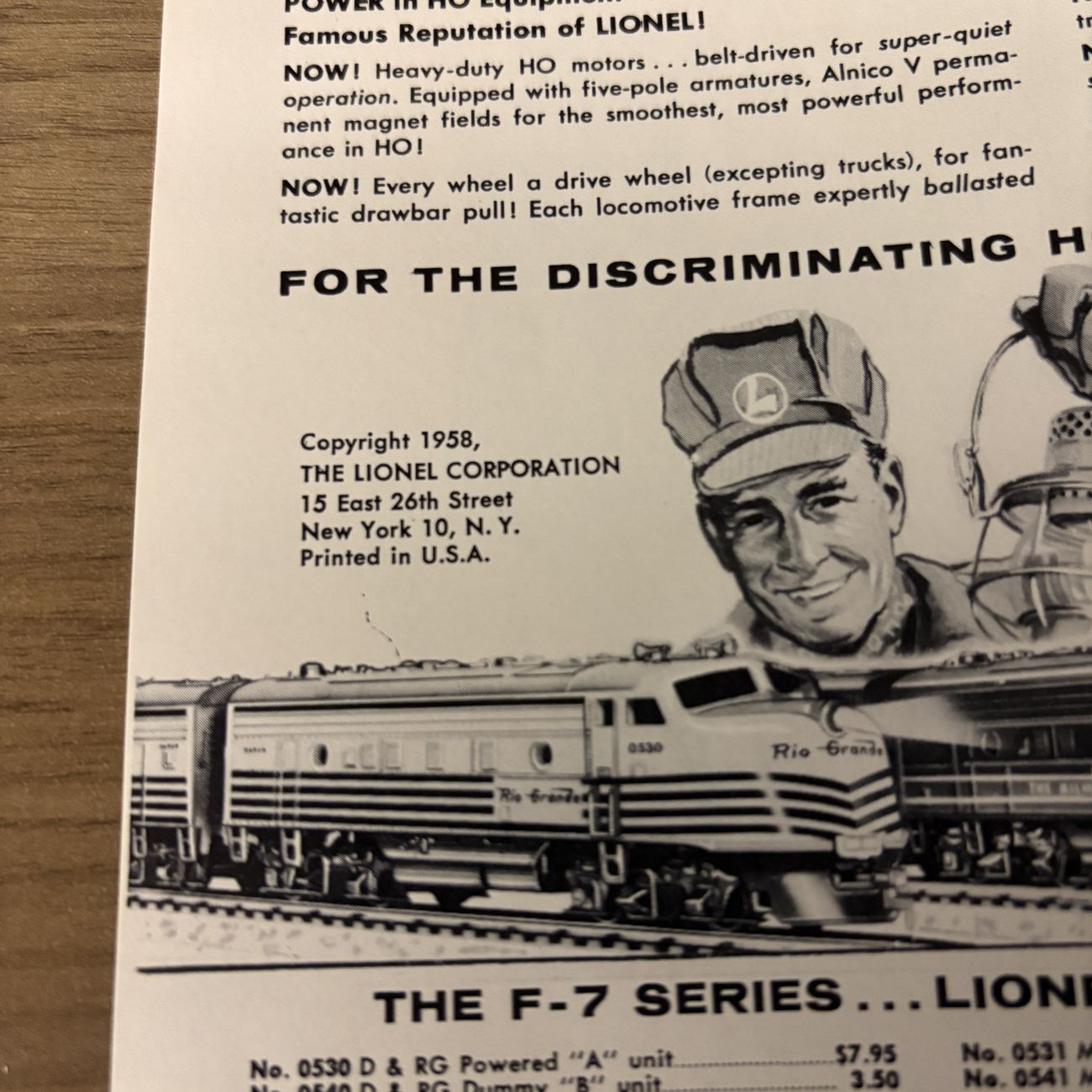 1958 Lionel HO Scale Model Railroading Catalog