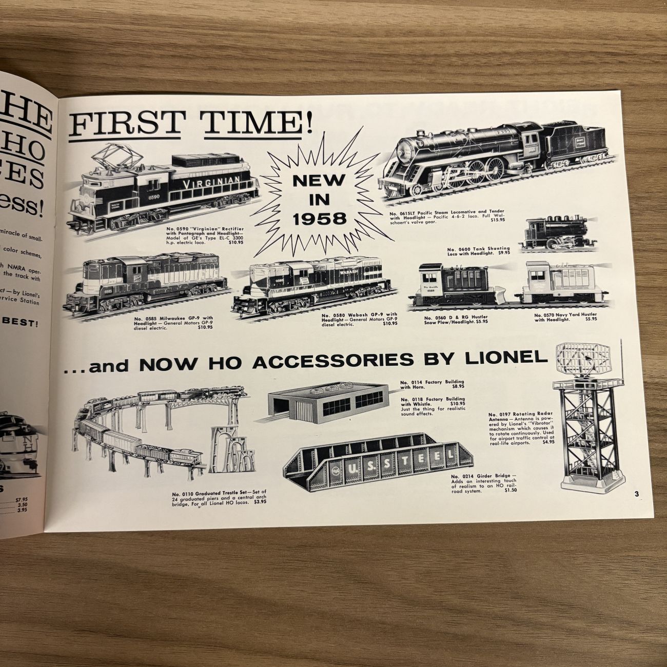 1958 Lionel HO Scale Model Railroading Catalog